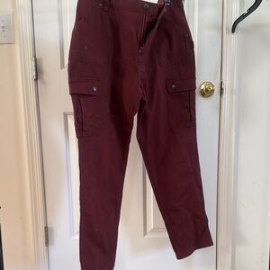 Women’s Burgundy Cargo Pants